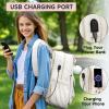 imageMATEIN Cute School Backpack for Teens Girls 156 Inch Kawaii College Backpack Corduroy Computer Bookbag with USB Charging Port TSA Lightweight Laptop Back Pack Aesthetic Preppy Kids Students PurpleBeige