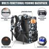 imageMATEIN Fishing Backpack with Tackle Boxes 3700 Extra Large Tackle Backpack with Rod Holders ampamp 4 Trays ampamp Rain CoverCamouflage