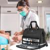 imageMATEIN Medical Bag Large WaterResistant First Aid Bags with Many Pocktets for Nursing Portable Clinical Home Health Bag Doctor Bag Nurse Gifts for Home Visits Health Care Hospice Black