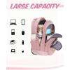 imageMATEIN Rolling Backpack for Women 17 inch Water Resistant Wheeled Laptop Backpack Large Carry On Luggage Travel Backpack with Wheels Trolley Suitcase Business Overnight Roller Bag for Adults BlackPink