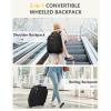 imageMATEIN Rolling Backpack for Women 17 inch Water Resistant Wheeled Laptop Backpack Large Carry On Luggage Travel Backpack with Wheels Trolley Suitcase Business Overnight Roller Bag for Adults BlackBlack