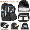 imageMATEIN Rolling Travel Backpack Sturdy 17 Inch Laptop Bag with Wheels for Women Men 30 L Wheeled Backpack Carry on Luggage Water Resistant Roller Computer Bag for Nurse Teacher Work BlackBlack