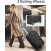 imageMATEIN Wheeled Duffle Bag Luggage Carry On Duffle Bag with Wheels ampamp Insulated Side Pockets 21 Inch Rolling Luggage with Wet Pocket for Men Business Black