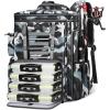 imageMATEIN Fishing Backpack with Tackle Boxes 3700 Extra Large Tackle Backpack with Rod Holders ampamp 4 Trays ampamp Rain CoverCamouflage Grey