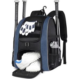 imageMATEIN Baseball Backpack Lightweight Softball Bags with Shoes Compartment for Men Large Capacity Baseball Bag Gifts for Adults with Fence Hook Hold 4 Tee Ball Bats TBall Gear Helmet40L