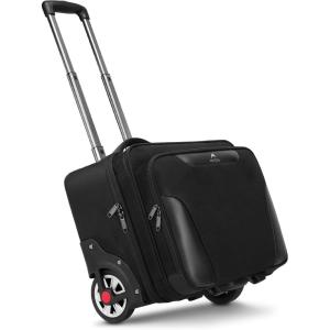 imageMATEIN Rolling Briefcase for Men Large Rolling Laptop Bag with Big Wheels Fits 173 Inch Notebook for Travel Office Work Water Resistant Roller Computer Case College Teacher Luggage Suitcase Black