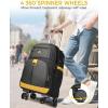 imageMATEIN Rolling Backpack with 4 Spinner Wheels 17 Inch Roller Backpack with USB Charging Port Water Resistant Rolling Computer Bag Carry On Luggage Business Travel Wheeled Bag for Women Men