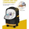 imageMATEIN Rolling Backpack with 4 Spinner Wheels 17 Inch Roller Backpack with USB Charging Port Water Resistant Rolling Computer Bag Carry On Luggage Business Travel Wheeled Bag for Women Men