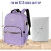 imageMATEIN Backpack for High School Girls Large Capacity 17 Inch Laptop Backpack with Multiple Pockets Water Resistant College Work Bag with USB Charging Port Lightweight Daypack for Travel BeigePurple
