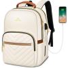 imageMATEIN Backpack for High School Girls Large Capacity 17 Inch Laptop Backpack with Multiple Pockets Water Resistant College Work Bag with USB Charging Port Lightweight Daypack for Travel BeigeBeige