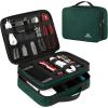 imageMATEIN Electronic Organizer Travel Case Small Double Layers Cable Organizer for Travel Accessories Water Resistant Portable Tech Case for Phone Cords Charger Earphone Tech Gifts BlackDark Green