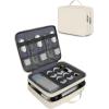 imageMATEIN Electronic Organizer Travel Case Small Double Layers Cable Organizer for Travel Accessories Water Resistant Portable Tech Case for Phone Cords Charger Earphone Tech Gifts BlackWhite