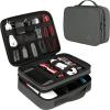 imageMATEIN Electronic Organizer Travel Case Small Double Layers Cable Organizer for Travel Accessories Water Resistant Portable Tech Case for Phone Cords Charger Earphone Tech Gifts BlackGrey