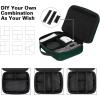 imageMATEIN Electronic Organizer Travel Case Small Double Layers Cable Organizer for Travel Accessories Water Resistant Portable Tech Case for Phone Cords Charger Earphone Tech Gifts BlackDark Green
