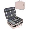 imageMATEIN Electronic Organizer Travel Case Small Double Layers Cable Organizer for Travel Accessories Water Resistant Portable Tech Case for Phone Cords Charger Earphone Tech Gifts BlackPink