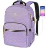 imageMATEIN Backpack for High School Girls Large Capacity 17 Inch Laptop Backpack with Multiple Pockets Water Resistant College Work Bag with USB Charging Port Lightweight Daypack for Travel BeigePurple