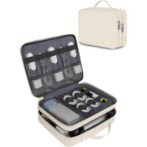 imageMATEIN Electronic Organizer Travel Case Small Double Layers Cable Organizer for Travel Accessories Water Resistant Portable Tech Case for Phone Cords Charger Earphone Tech Gifts BlackWhite