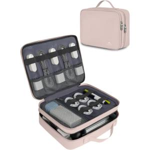 imageMATEIN Electronic Organizer Travel Case Small Double Layers Cable Organizer for Travel Accessories Water Resistant Portable Tech Case for Phone Cords Charger Earphone Tech Gifts BlackPink