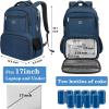 imageMATEIN Backpack Lunch Bag for Women Sturdy Teacher Nurse Insulated Cooler Backpack for Work College Travel Picnic Stylish Cute Laptop School Bag with Lunch Compartment Gifts for Her BeigeBrownBlue