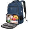 imageMATEIN Backpack Lunch Bag for Women Sturdy Teacher Nurse Insulated Cooler Backpack for Work College Travel Picnic Stylish Cute Laptop School Bag with Lunch Compartment Gifts for Her BeigeBrownBlue