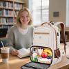imageMATEIN Backpack Lunch Bag for Women Sturdy Teacher Nurse Insulated Cooler Backpack for Work College Travel Picnic Stylish Cute Laptop School Bag with Lunch Compartment Gifts for Her BeigeBrownBeigebrown
