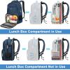 imageMATEIN Backpack Lunch Bag for Women Sturdy Teacher Nurse Insulated Cooler Backpack for Work College Travel Picnic Stylish Cute Laptop School Bag with Lunch Compartment Gifts for Her BeigeBrownBlue