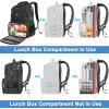 imageMATEIN Backpack Lunch Bag for Women Sturdy Teacher Nurse Insulated Cooler Backpack for Work College Travel Picnic Stylish Cute Laptop School Bag with Lunch Compartment Gifts for Her BeigeBrownCharcoal Grey
