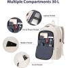 imageMATEIN Large College Laptop Backpack Water Resistant Nurse Travel Backpack with USB Charging Port TSA Approved Soft Anti Theft Comupter Bag for Work Blue BeigeBeige