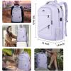 imageMATEIN Large College Laptop Backpack Water Resistant Nurse Travel Backpack with USB Charging Port TSA Approved Soft Anti Theft Comupter Bag for Work Blue BeigePurple