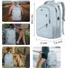 imageMATEIN Large College Laptop Backpack Water Resistant Nurse Travel Backpack with USB Charging Port TSA Approved Soft Anti Theft Comupter Bag for Work Blue BeigeBlue