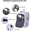 imageMATEIN Large College Laptop Backpack Water Resistant Nurse Travel Backpack with USB Charging Port TSA Approved Soft Anti Theft Comupter Bag for Work Blue BeigePurple