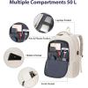 imageMATEIN Large College Laptop Backpack Water Resistant Nurse Travel Backpack with USB Charging Port TSA Approved Soft Anti Theft Comupter Bag for Work Blue BeigeBeige