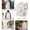 imageMATEIN Large College Laptop Backpack Water Resistant Nurse Travel Backpack with USB Charging Port TSA Approved Soft Anti Theft Comupter Bag for Work Blue BeigeBeige