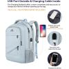 imageMATEIN Large College Laptop Backpack Water Resistant Nurse Travel Backpack with USB Charging Port TSA Approved Soft Anti Theft Comupter Bag for Work Blue BeigeBlue