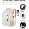imageMATEIN Large College Laptop Backpack Water Resistant Nurse Travel Backpack with USB Charging Port TSA Approved Soft Anti Theft Comupter Bag for Work Blue BeigeBeige