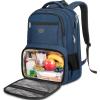 imageMATEIN Backpack Lunch Bag for Women Sturdy Teacher Nurse Insulated Cooler Backpack for Work College Travel Picnic Stylish Cute Laptop School Bag with Lunch Compartment Gifts for Her BeigeBrownBlue