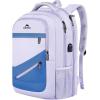 imageMATEIN Large College Laptop Backpack Water Resistant Nurse Travel Backpack with USB Charging Port TSA Approved Soft Anti Theft Comupter Bag for Work Blue BeigePurple Blue