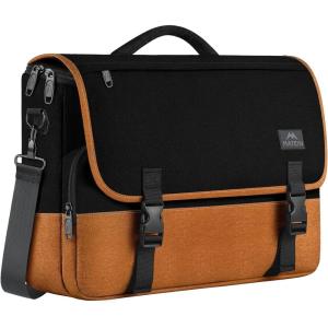 imageMATEIN School Bag Bookbag for Teen College Student Gifts Mens Briefcase 156 inch Laptop Messenger Bag for men Large Crossbody Satchel Computer Work Office Case with Shoulder Strap GreyBlackbrown
