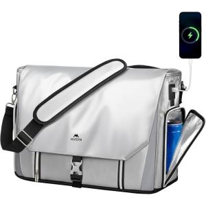 imageMATEIN Messenger Bag with Lunch Compartment for School Large Crossbody Laptop Bag 17 inch Student Satchel with USB Port ampamp Cooler Waterproof Computer Briefcase Shoulder for College Commuting Work