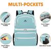 imageMATEIN Cooler Backpack 26 Cans Insulated Lunch Backpack for Men Women Leakproof Double Layer Lunch Cooler Bag Lightweight Soft Lunch Backpack with Cooler Compartment Beach Camping Hiking Beer GiftsCyan