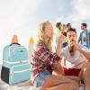 imageMATEIN Cooler Backpack 26 Cans Insulated Lunch Backpack for Men Women Leakproof Double Layer Lunch Cooler Bag Lightweight Soft Lunch Backpack with Cooler Compartment Beach Camping Hiking Beer GiftsCyan
