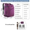 imageMATEIN Pink Travel Backpack for Women 40L Water Resistant Carry on Backpack Flight Approved with Chest Strap Large Travelling Bag for Womens Cute Casual Daypack for Overnight OutdoorsPurple