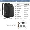 imageMATEIN Pink Travel Backpack for Women 40L Water Resistant Carry on Backpack Flight Approved with Chest Strap Large Travelling Bag for Womens Cute Casual Daypack for Overnight OutdoorsBlack