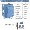 imageMATEIN Pink Travel Backpack for Women 40L Water Resistant Carry on Backpack Flight Approved with Chest Strap Large Travelling Bag for Womens Cute Casual Daypack for Overnight OutdoorsLight Blue
