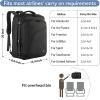 imageMATEIN Pink Travel Backpack for Women 40L Water Resistant Carry on Backpack Flight Approved with Chest Strap Large Travelling Bag for Womens Cute Casual Daypack for Overnight OutdoorsBlack