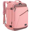 imageMATEIN Pink Travel Backpack for Women 40L Water Resistant Carry on Backpack Flight Approved with Chest Strap Large Travelling Bag for Womens Cute Casual Daypack for Overnight OutdoorsPink Grey