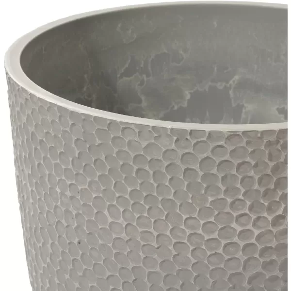 LA JOLIE MUSE 20 inch Tall Planters Set of 2, Tall Round Planters for Indoor/Outdoor Plants, Grey Flower Pots for Front Door,Patio and Deck,Honeycomb.