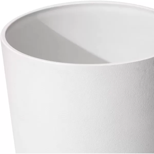 LA JOLIE MUSE 27 Inch Tall White Planters,Set of 2 Tall Round Planters for Indoor Plants with Trays,Modern Tree Planters for Front Door and Patio Deck