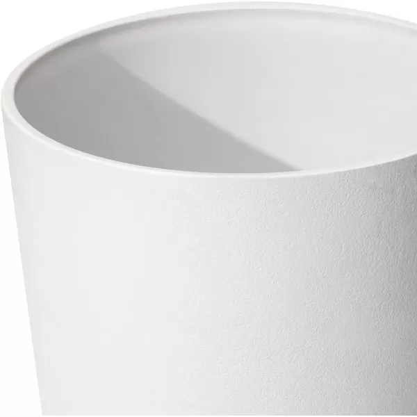 LA JOLIE MUSE 27 Inch Tall White Planters,Set of 2 Tall Round Planters for Indoor Plants with Trays,Modern Tree Planters for Front Door and Patio Deck