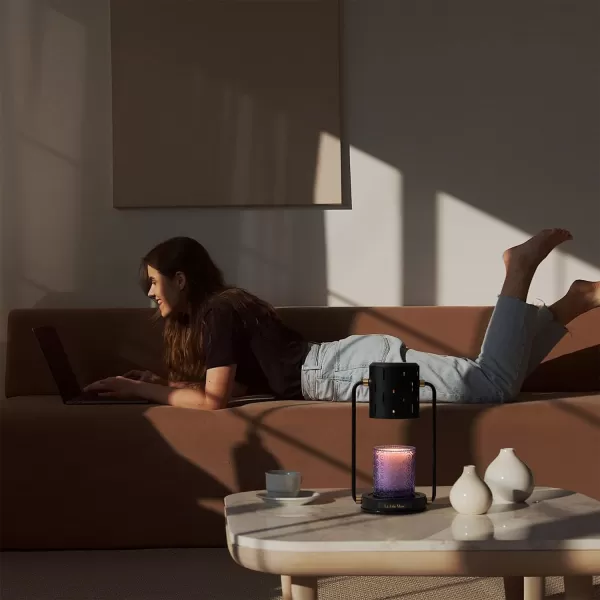 LA JOLIE MUSE Candle Warmer Lamp with Timer, Stepless Dimming Candle Warmer, Dimmable Candle Lamp, Electric Candle Melter, Compatible with Small &amp; Large Candle, Bulbs Included